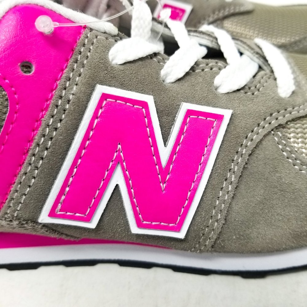 New Balance 574 Girls Running Sneaker Grey Pink - Picture 7 of 12